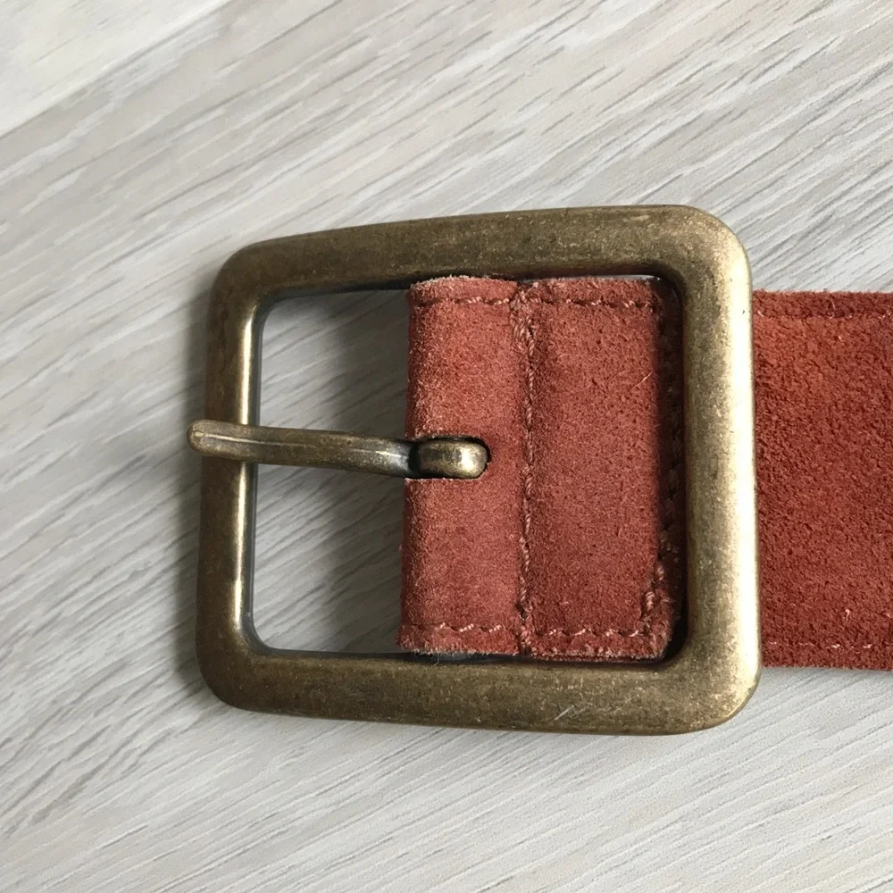 ZARA BROWN BELT SUEDE LEATHER WIDE CASUAL WOMENS 90